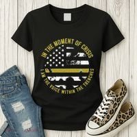 Police And Fire 911 Dispatcher Thin Gold Line Flag Women's T-Shirt thumb 3