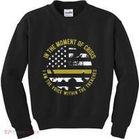 Police And Fire 911 Dispatcher Thin Gold Line Flag Kids Sweatshirt thumb 0