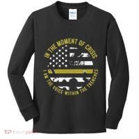 Police And Fire 911 Dispatcher Thin Gold Line Flag Kids Long Sleeve Shirt thumb 0