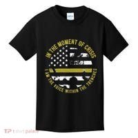 Police And Fire 911 Dispatcher Thin Gold Line Flag Kids T-Shirt thumb 0