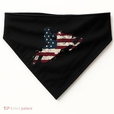Proud American Flag Snowmobiling Gift Snowmobile Riding Gift USA-Made Doggie Bandana