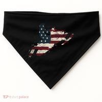 Proud American Flag Snowmobiling Gift Snowmobile Riding Gift USA-Made Doggie Bandana thumb 0