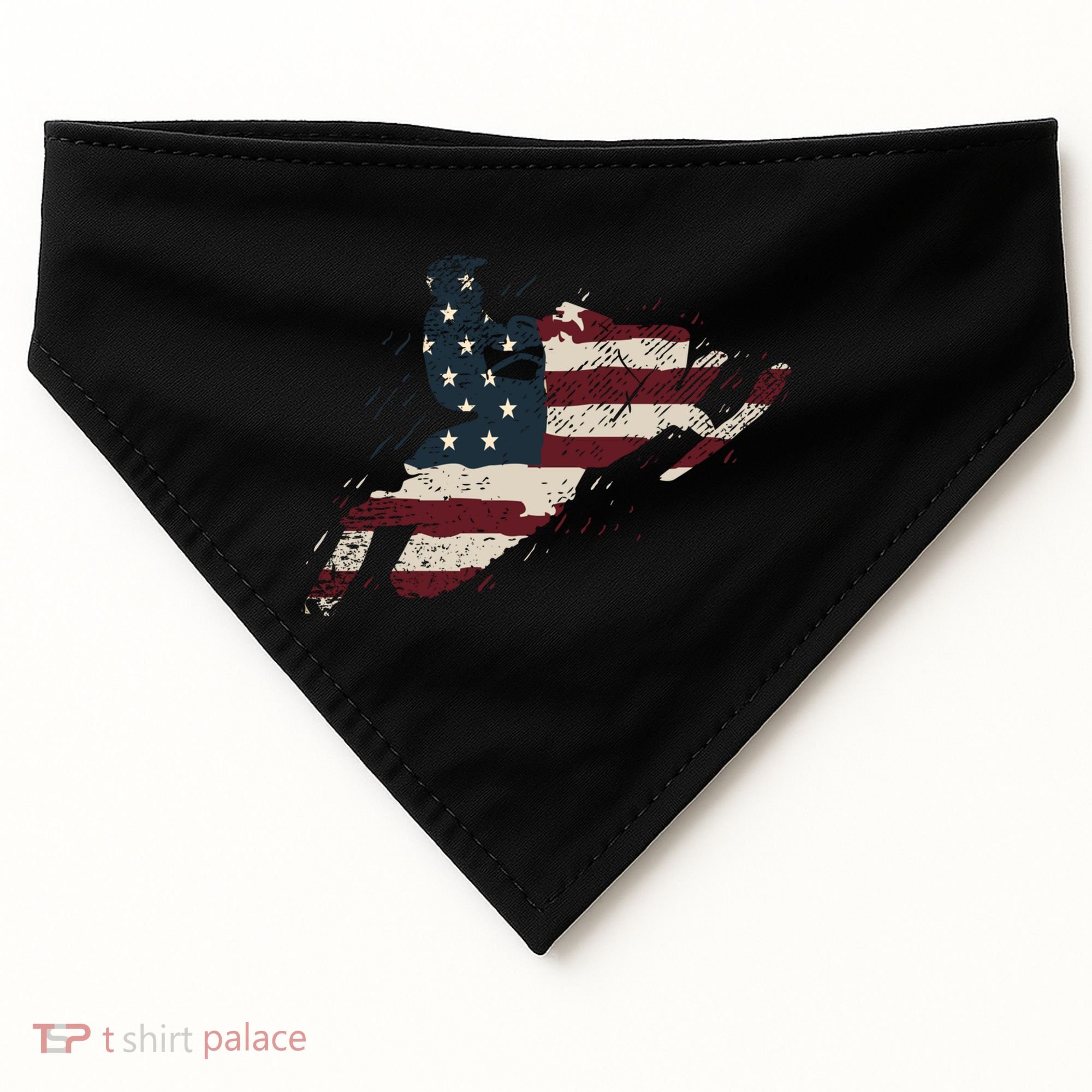 Proud American Flag Snowmobiling Gift Snowmobile Riding Gift USA-Made Doggie Bandana
