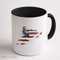 Proud American Flag Snowmobiling Gift Snowmobile Riding Gift Coffee Mug thumb 1
