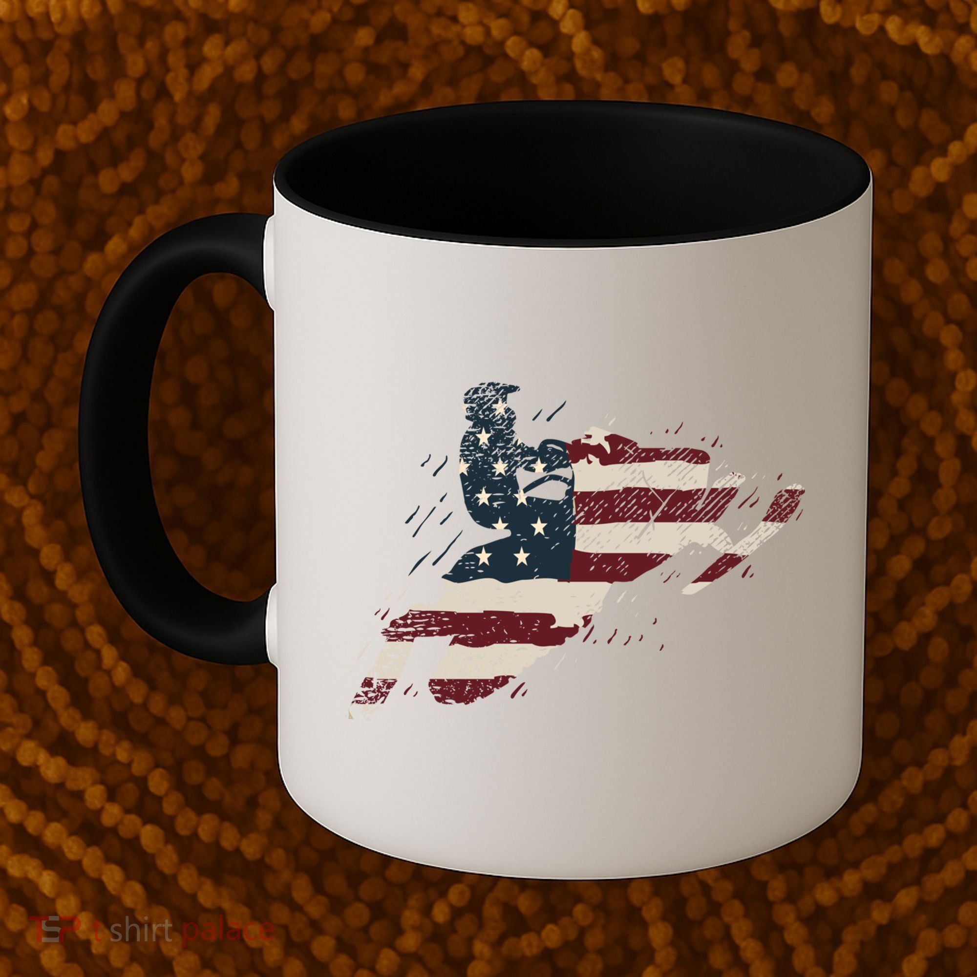 Proud American Flag Snowmobiling Gift Snowmobile Riding Gift Coffee Mug