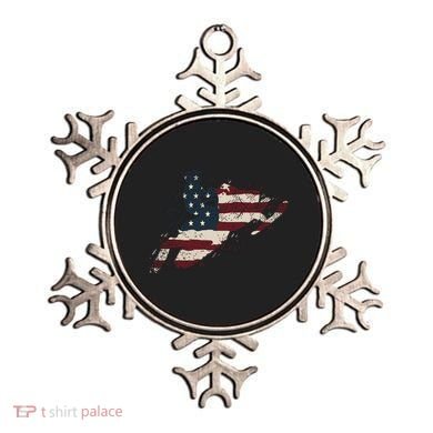 Proud American Flag Snowmobiling Gift Snowmobile Riding Gift Ornament