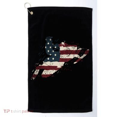 Proud American Flag Snowmobiling Gift Snowmobile Riding Gift Golf Towel