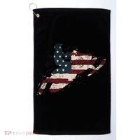 Proud American Flag Snowmobiling Gift Snowmobile Riding Gift Golf Towel thumb 0