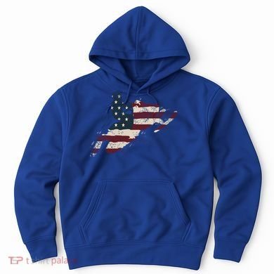 Proud American Flag Snowmobiling Gift Snowmobile Riding Gift Hoodie