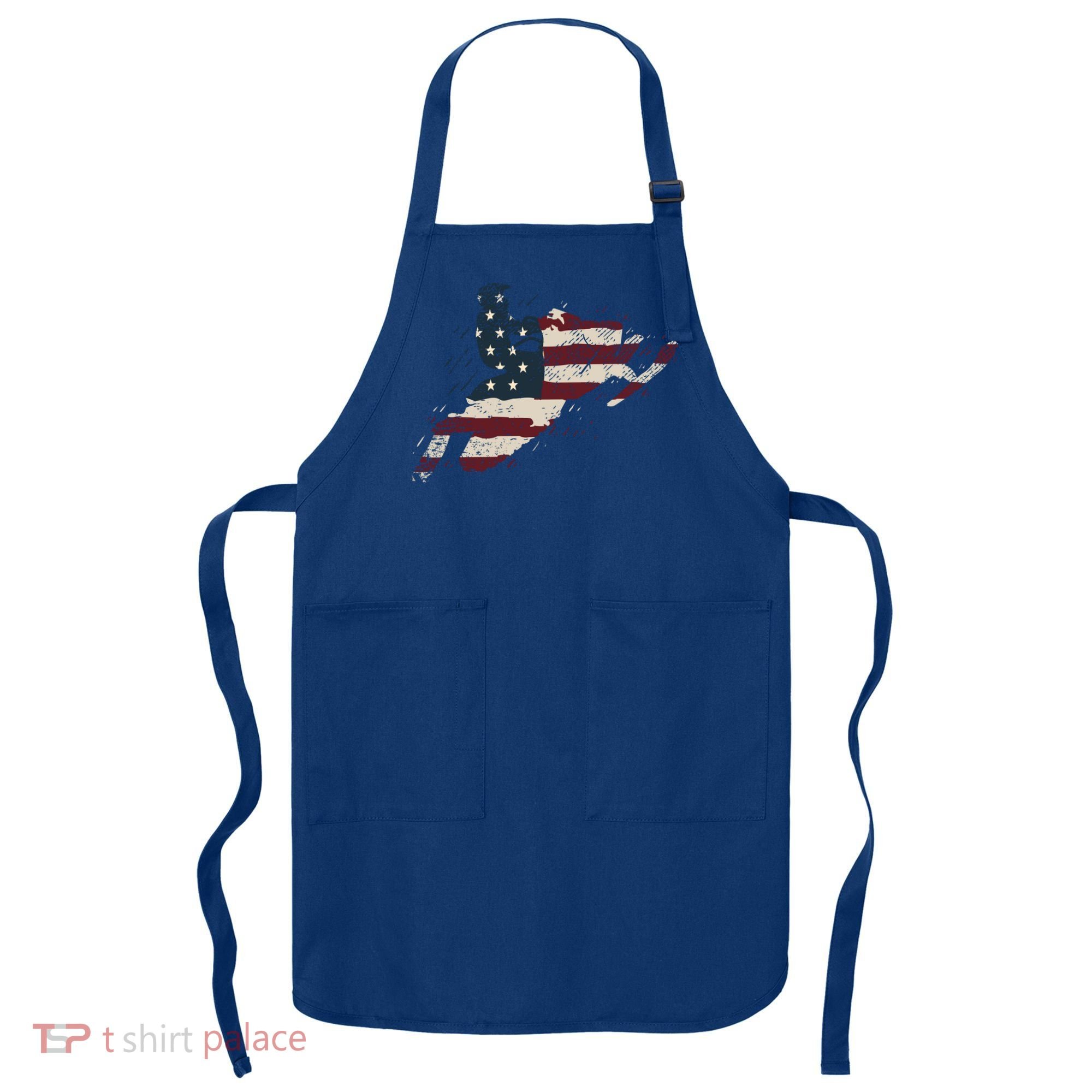 Proud American Flag Snowmobiling Gift Snowmobile Riding Gift Apron