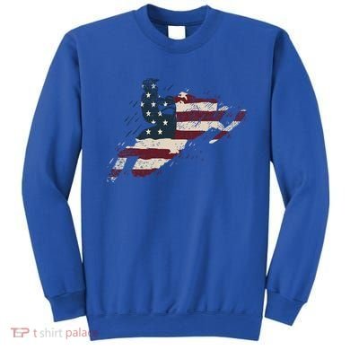 Proud American Flag Snowmobiling Gift Snowmobile Riding Gift Sweatshirt
