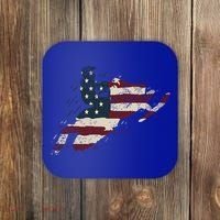 Proud American Flag Snowmobiling Gift Snowmobile Riding Gift Coaster thumb 0