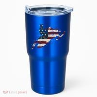Proud American Flag Snowmobiling Gift Snowmobile Riding Gift Tumbler thumb 0