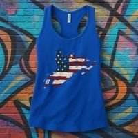 Proud American Flag Snowmobiling Gift Snowmobile Riding Gift Women's Tank Top thumb 3