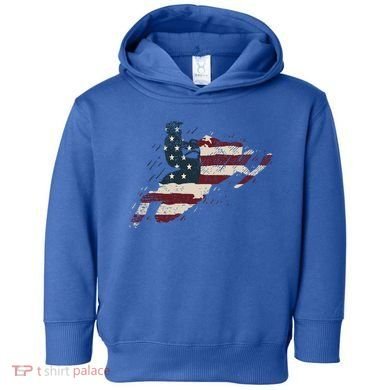 Proud American Flag Snowmobiling Gift Snowmobile Riding Gift Toddler Hoodie