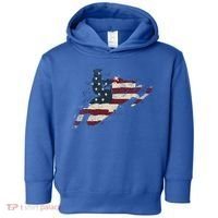 Proud American Flag Snowmobiling Gift Snowmobile Riding Gift Toddler Hoodie thumb 0