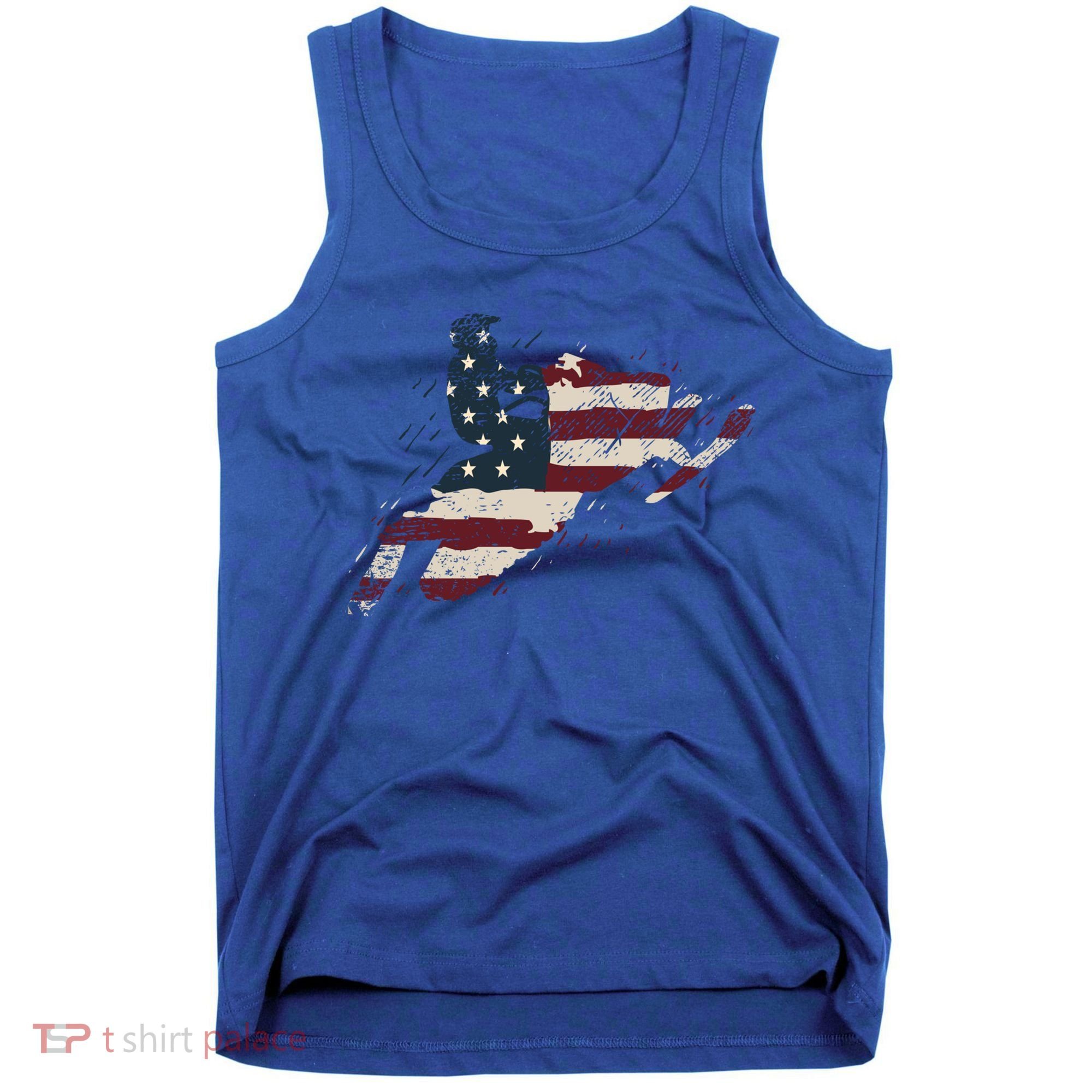 Proud American Flag Snowmobiling Gift Snowmobile Riding Gift Tank Top