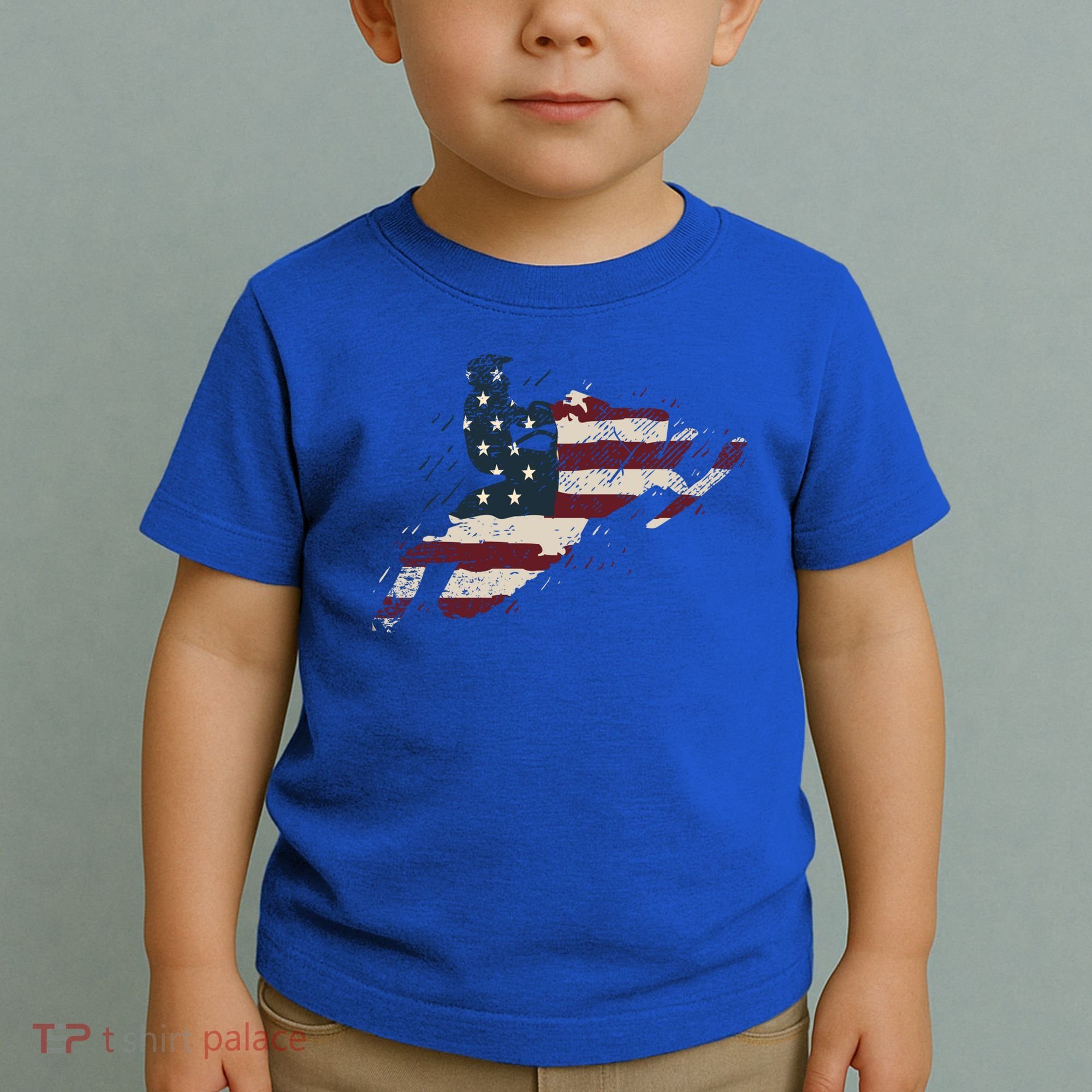 Proud American Flag Snowmobiling Gift Snowmobile Riding Gift Toddler T-Shirt