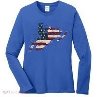 Proud American Flag Snowmobiling Gift Snowmobile Riding Gift Women's Long Sleeve Shirt thumb 0