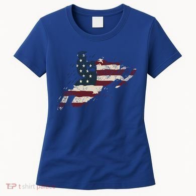 Proud American Flag Snowmobiling Gift Snowmobile Riding Gift Women's T-Shirt