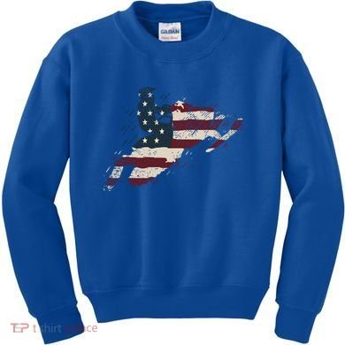 Proud American Flag Snowmobiling Gift Snowmobile Riding Gift Kids Sweatshirt