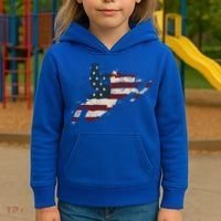 Proud American Flag Snowmobiling Gift Snowmobile Riding Gift Kids Hoodie thumb 3