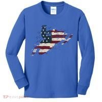 Proud American Flag Snowmobiling Gift Snowmobile Riding Gift Kids Long Sleeve Shirt thumb 0