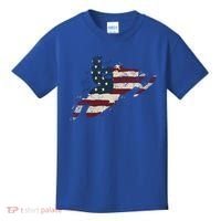 Proud American Flag Snowmobiling Gift Snowmobile Riding Gift Kids T-Shirt thumb 0