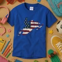 Proud American Flag Snowmobiling Gift Snowmobile Riding Gift Kids T-Shirt thumb 3