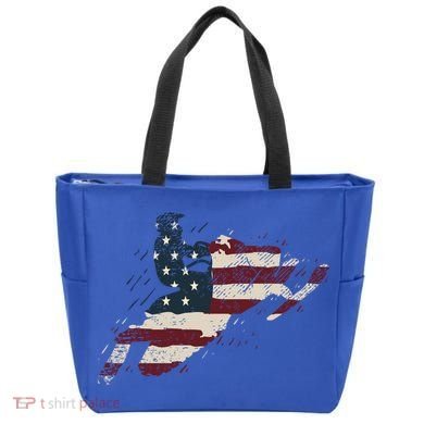 Proud American Flag Snowmobiling Gift Snowmobile Riding Gift Tote Bag
