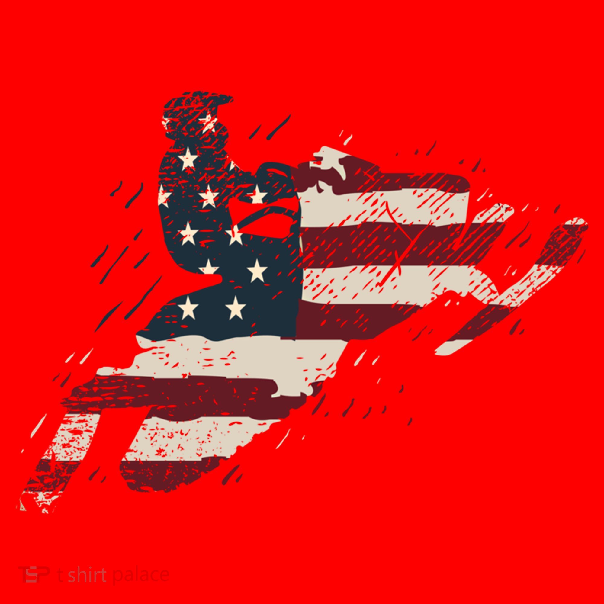 Proud American Flag Snowmobiling Gift Snowmobile Riding Gift Santa Hat