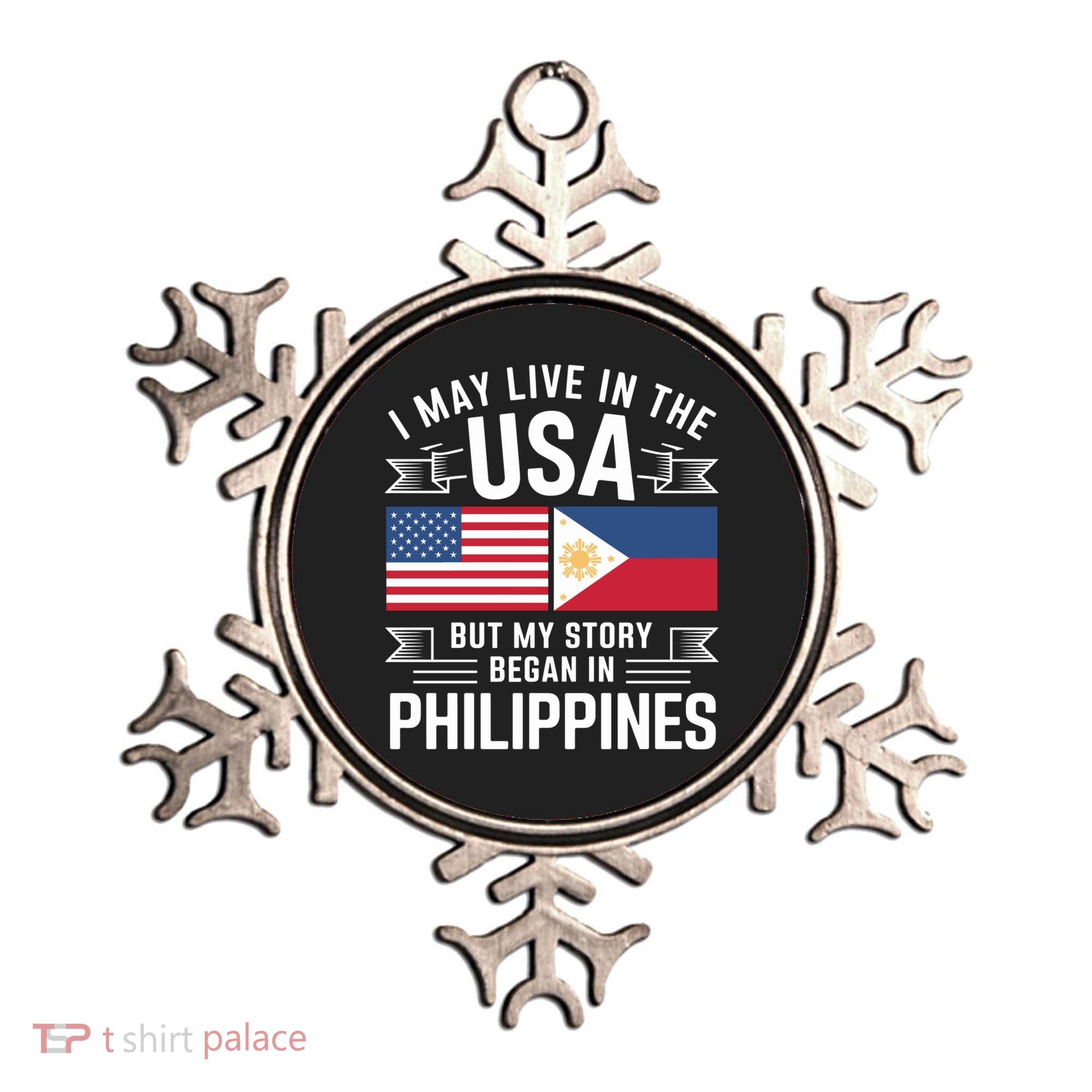 Philippines American Flag Usa Filipino Roots Present Ornament