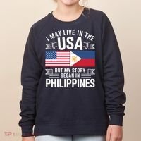 Philippines American Flag Usa Filipino Roots Present Women's Sweatshirt thumb 0