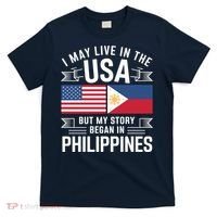 Philippines American Flag Usa Filipino Roots Present T-Shirt thumb 0