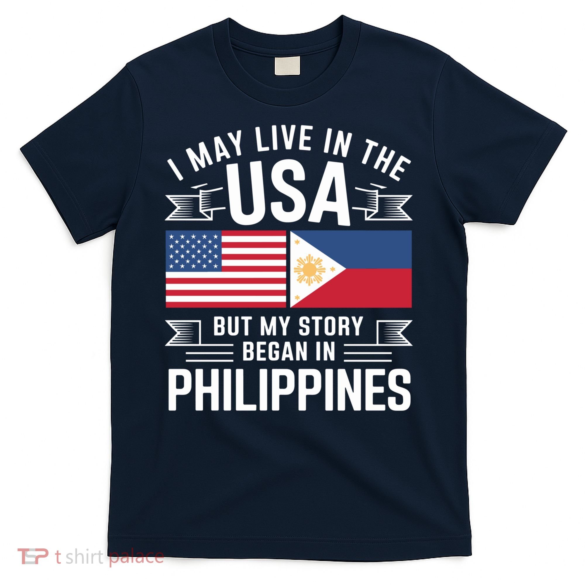 Philippines American Flag Usa Filipino Roots Present T-Shirt