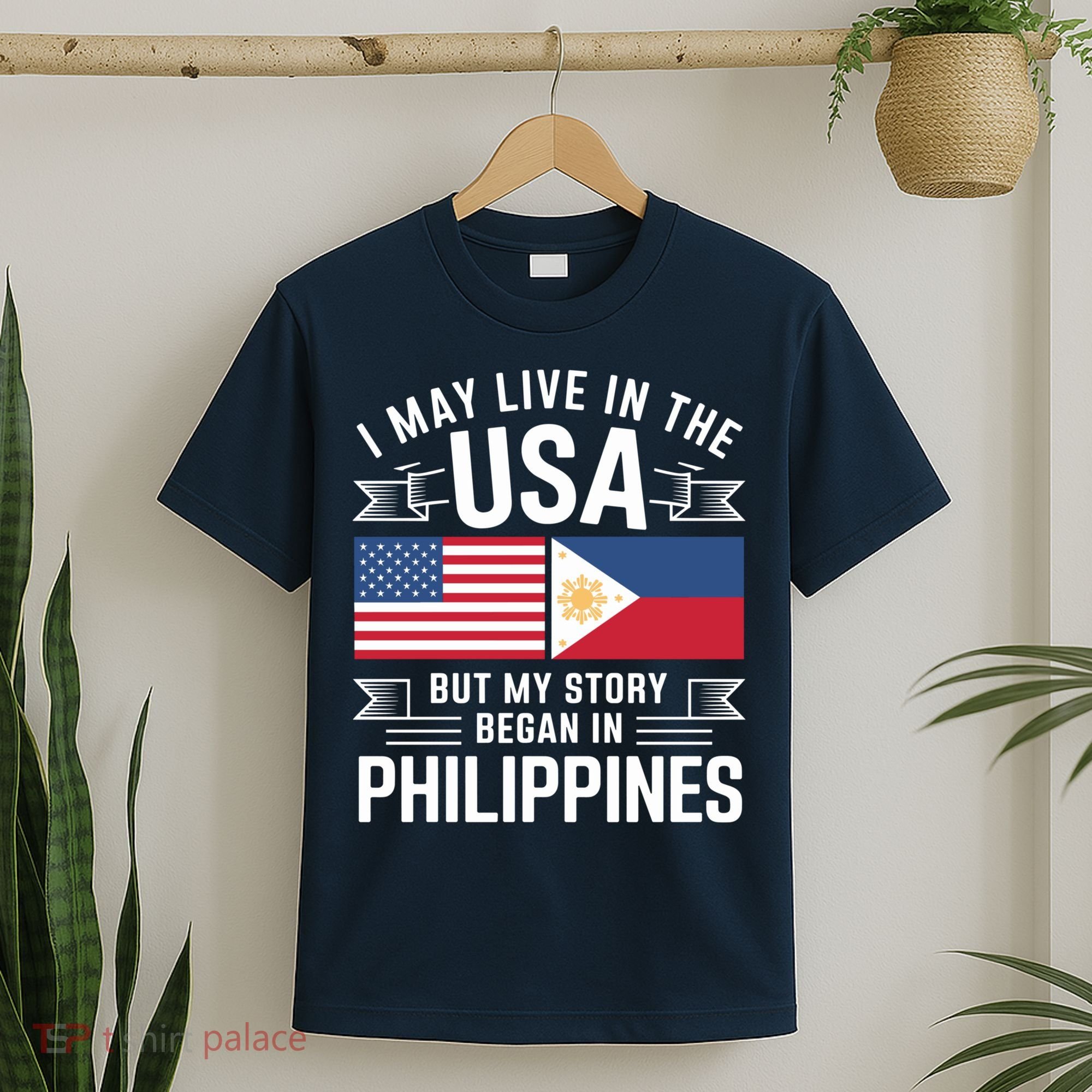 Philippines American Flag Usa Filipino Roots Present T-Shirt