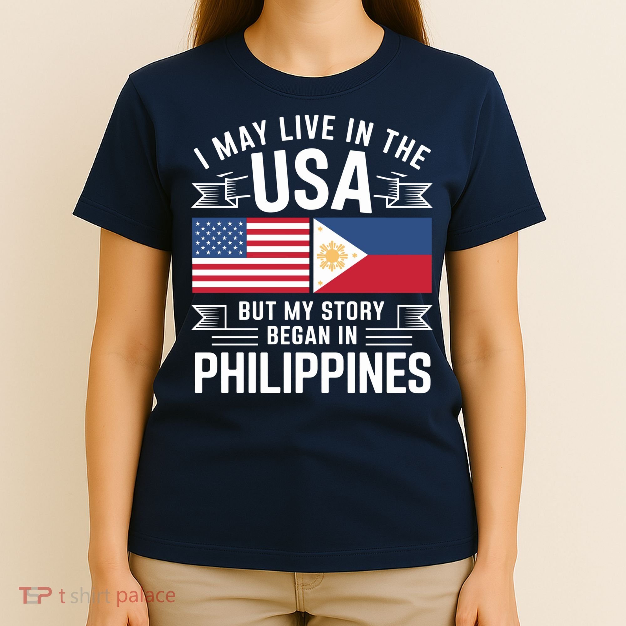 Philippines American Flag Usa Filipino Roots Present T-Shirt