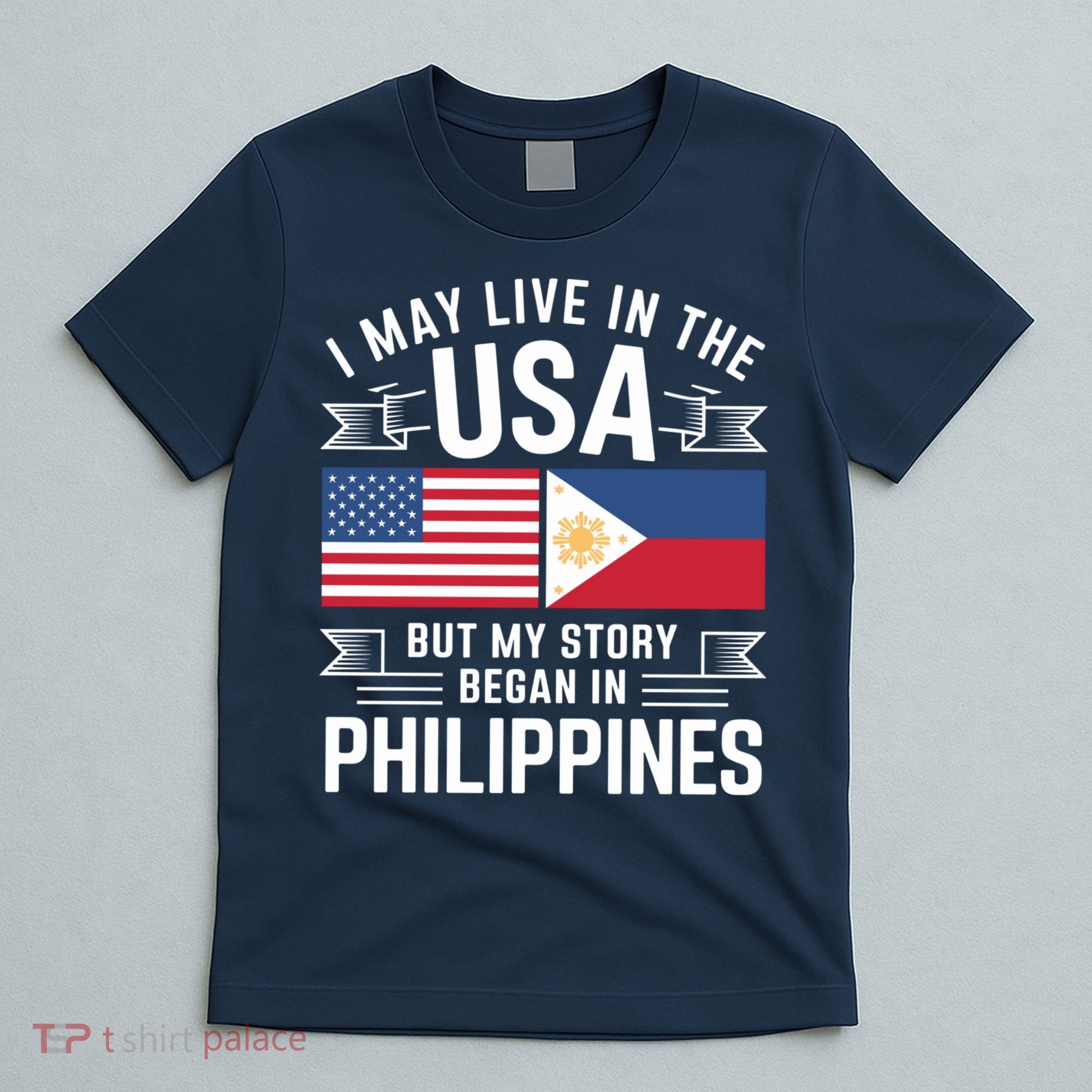Philippines American Flag Usa Filipino Roots Present T-Shirt