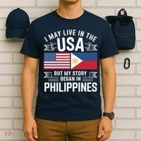 Philippines American Flag Usa Filipino Roots Present T-Shirt thumb 6