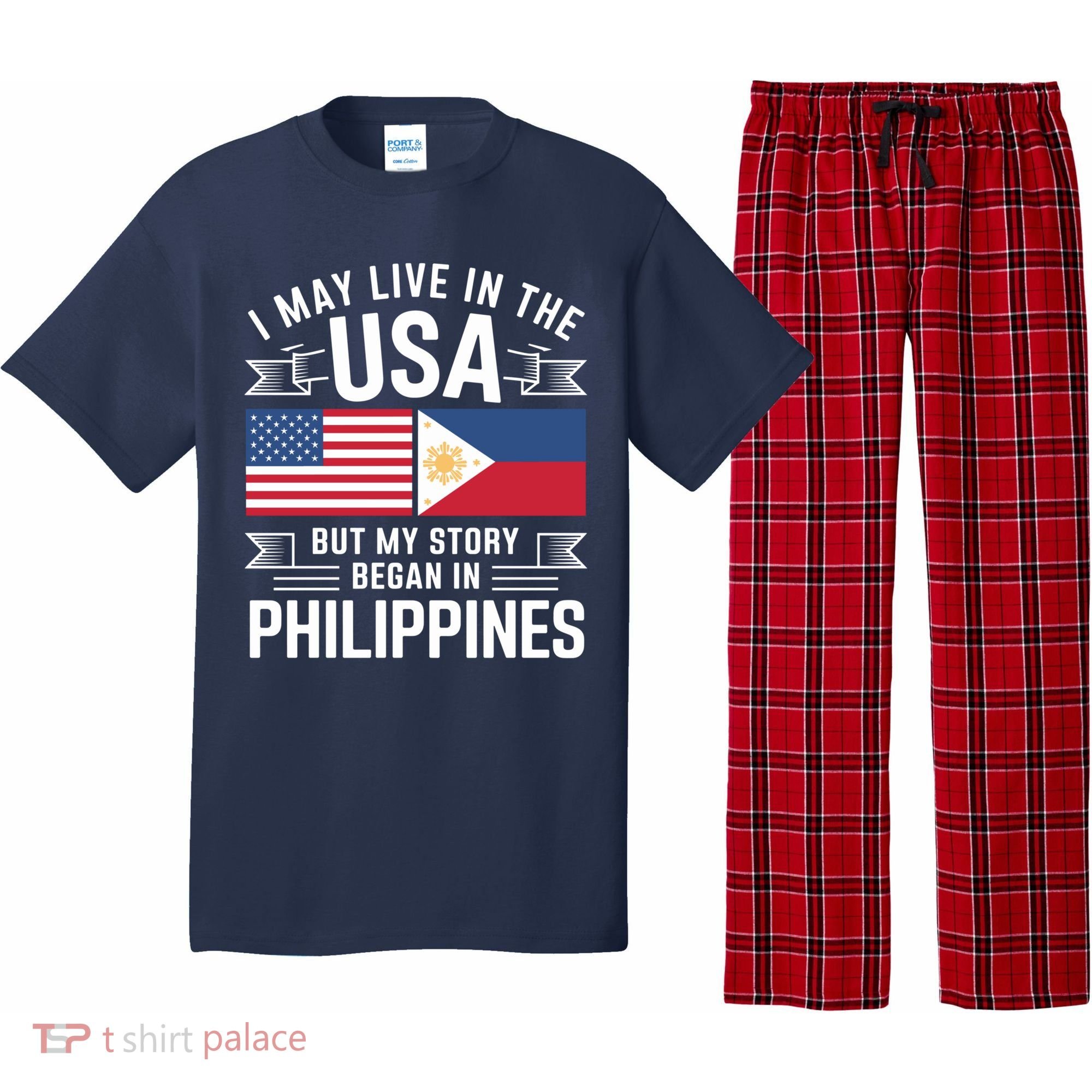 Philippines American Flag Usa Filipino Roots Present Pajama Set