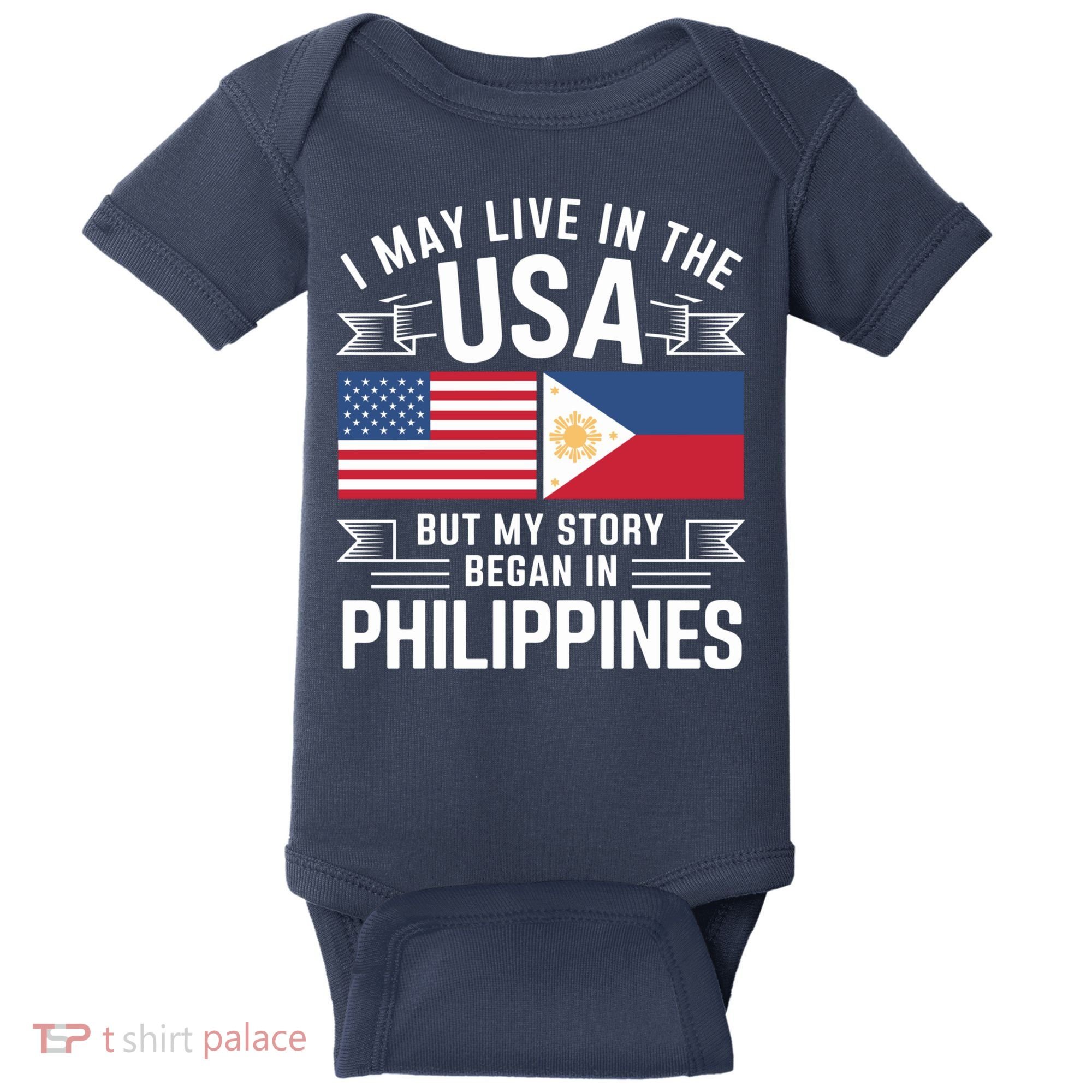 Philippines American Flag Usa Filipino Roots Present Baby Bodysuit