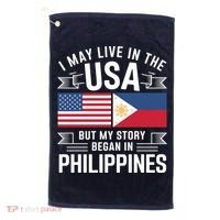 Philippines American Flag Usa Filipino Roots Present Golf Towel thumb 0