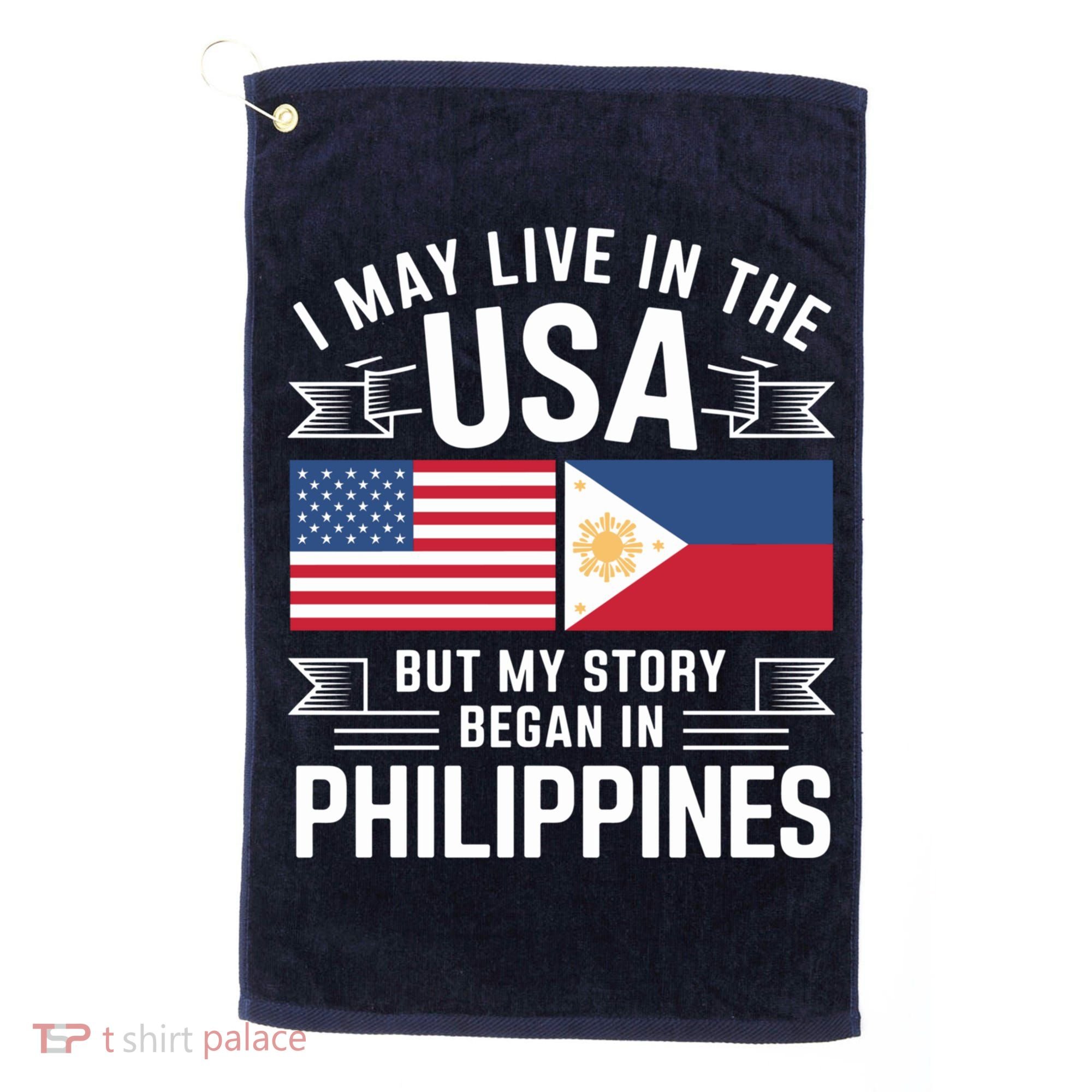 Philippines American Flag Usa Filipino Roots Present Golf Towel