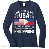 Philippines American Flag Usa Filipino Roots Present Women's Long Sleeve Shirt thumb 0