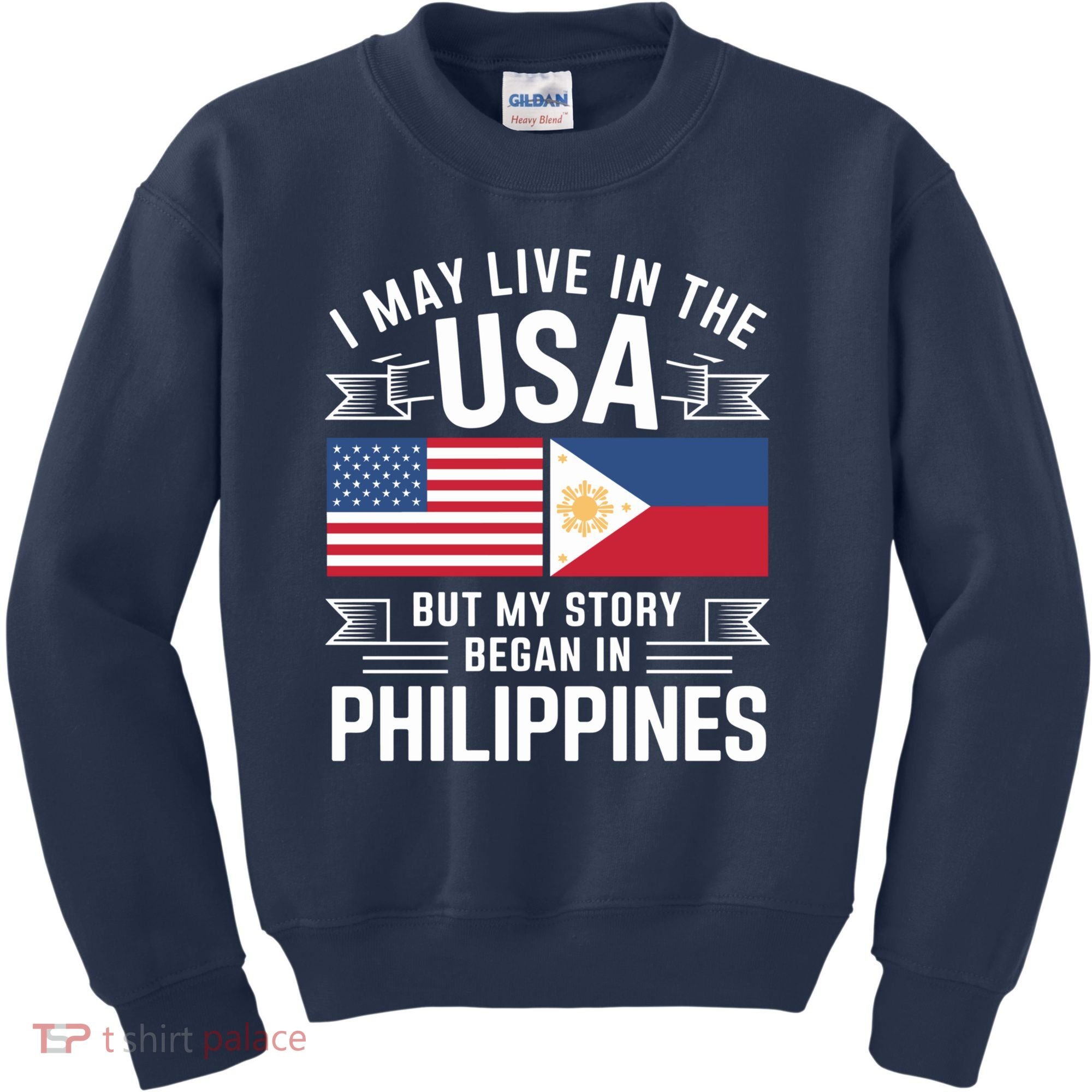 Philippines American Flag Usa Filipino Roots Present Kids Sweatshirt
