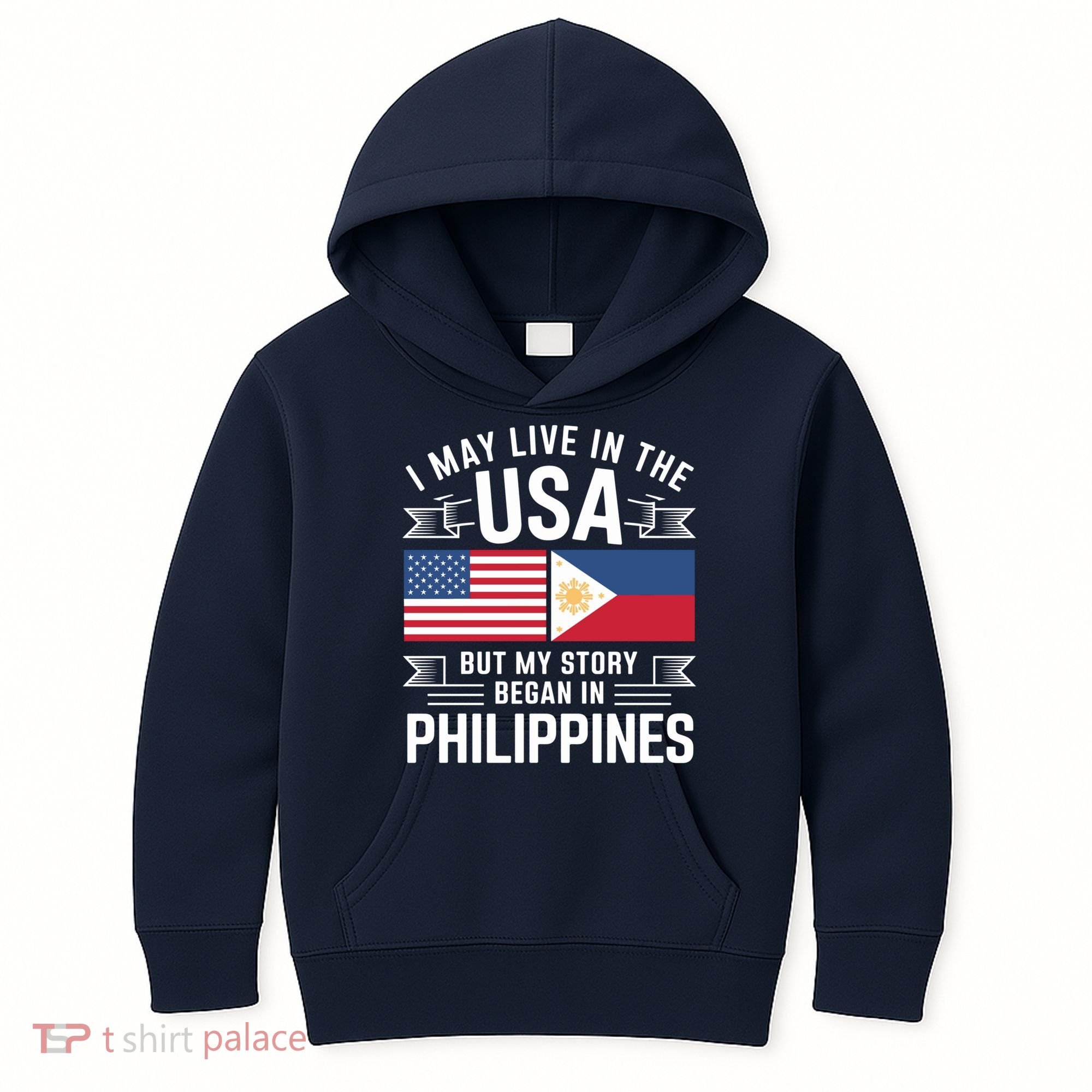 Philippines American Flag Usa Filipino Roots Present Kids Hoodie
