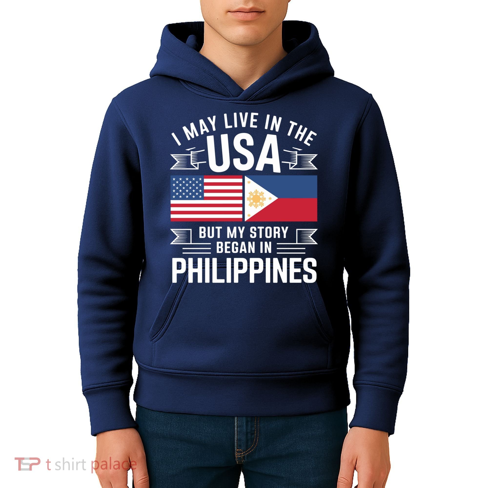 Philippines American Flag Usa Filipino Roots Present Kids Hoodie