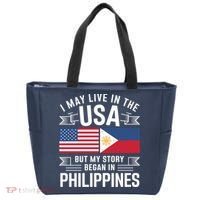 Philippines American Flag Usa Filipino Roots Present Tote Bag thumb 0