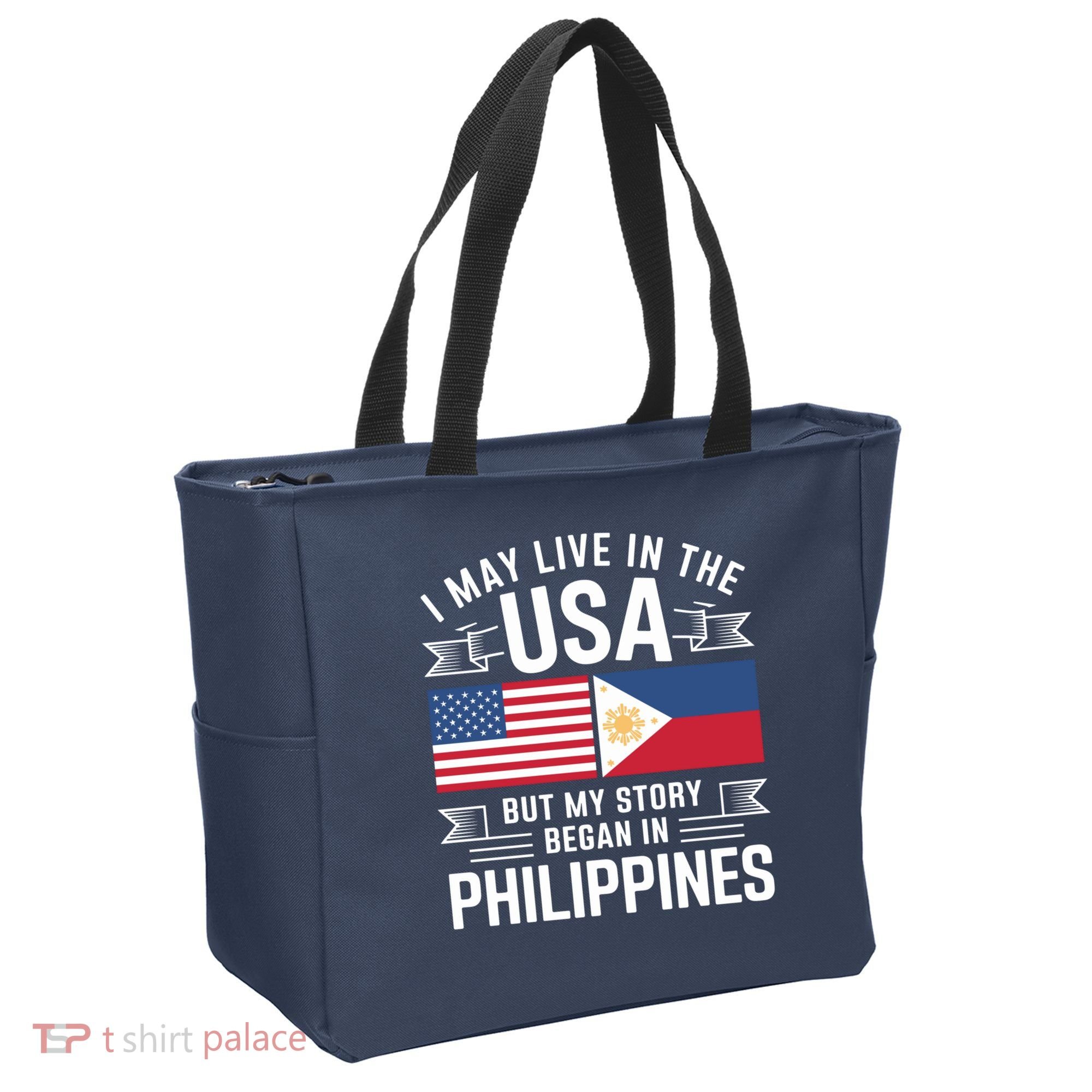 Philippines American Flag Usa Filipino Roots Present Tote Bag