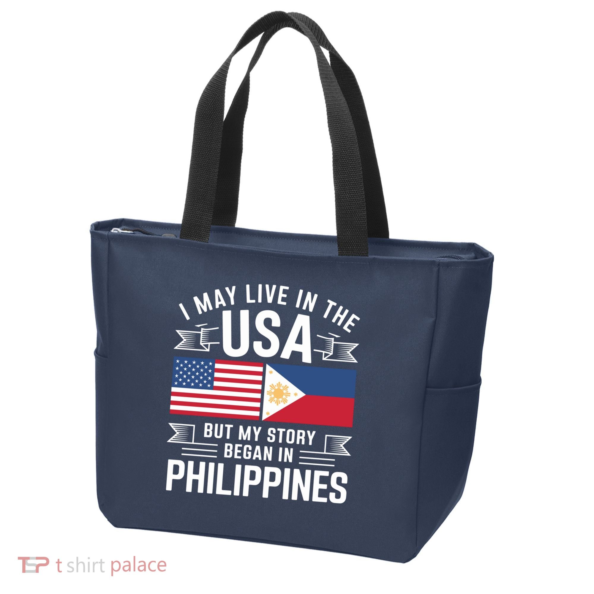 Philippines American Flag Usa Filipino Roots Present Tote Bag